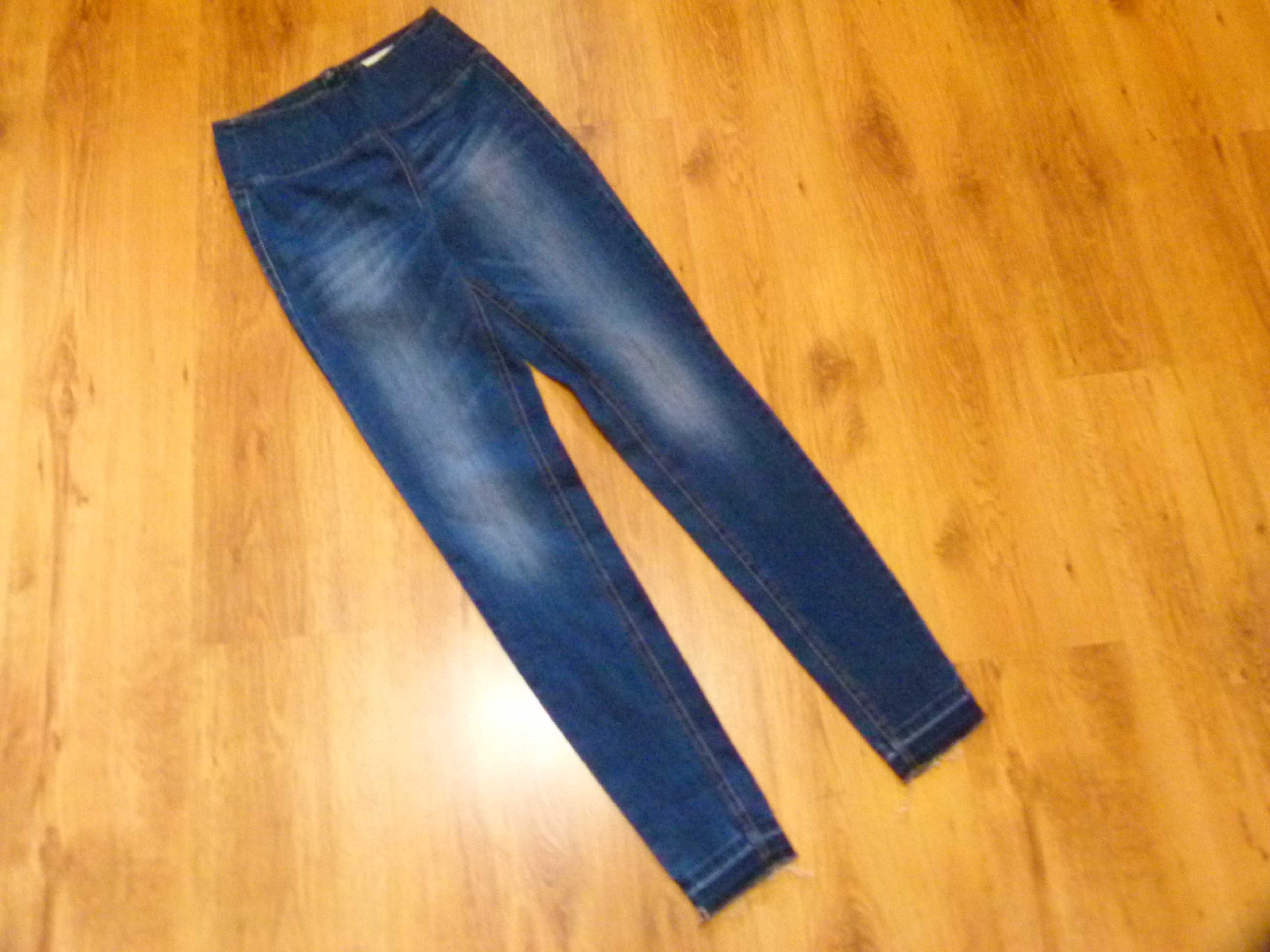 Pieces spodnie jeans rurki wysoki stan zameczek z tyłu rozm 36/38 S/M