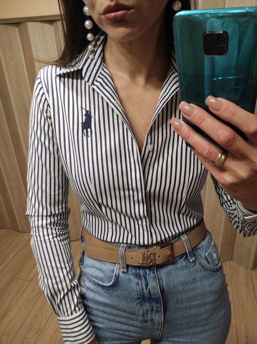 Koszula damska Ralph Lauren, duży granatowy jeździec r.34