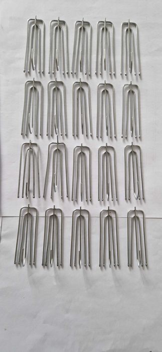 Zestaw 20 sztuk haczyków kurtynowych, stal nierdzewna