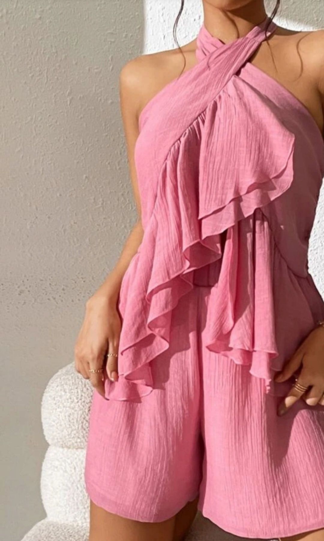 Komplet różowy szorty bluzka nowy