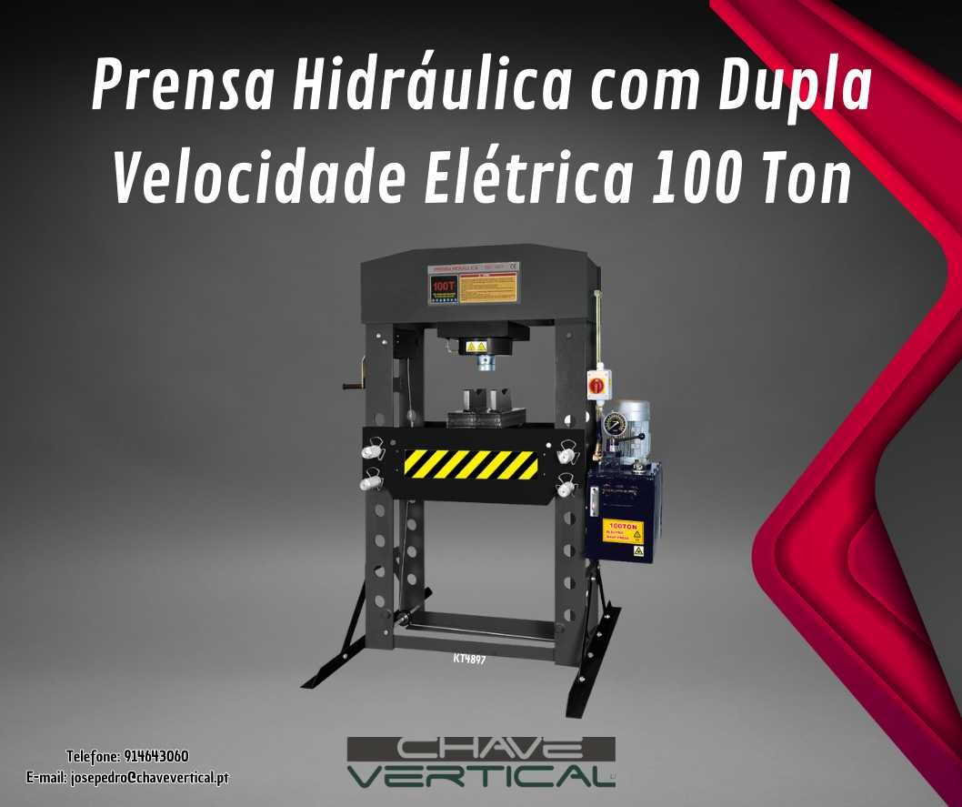 Prensa Hidráulica com Dupla Velocidade Elétrica 100 Ton.  JR19
