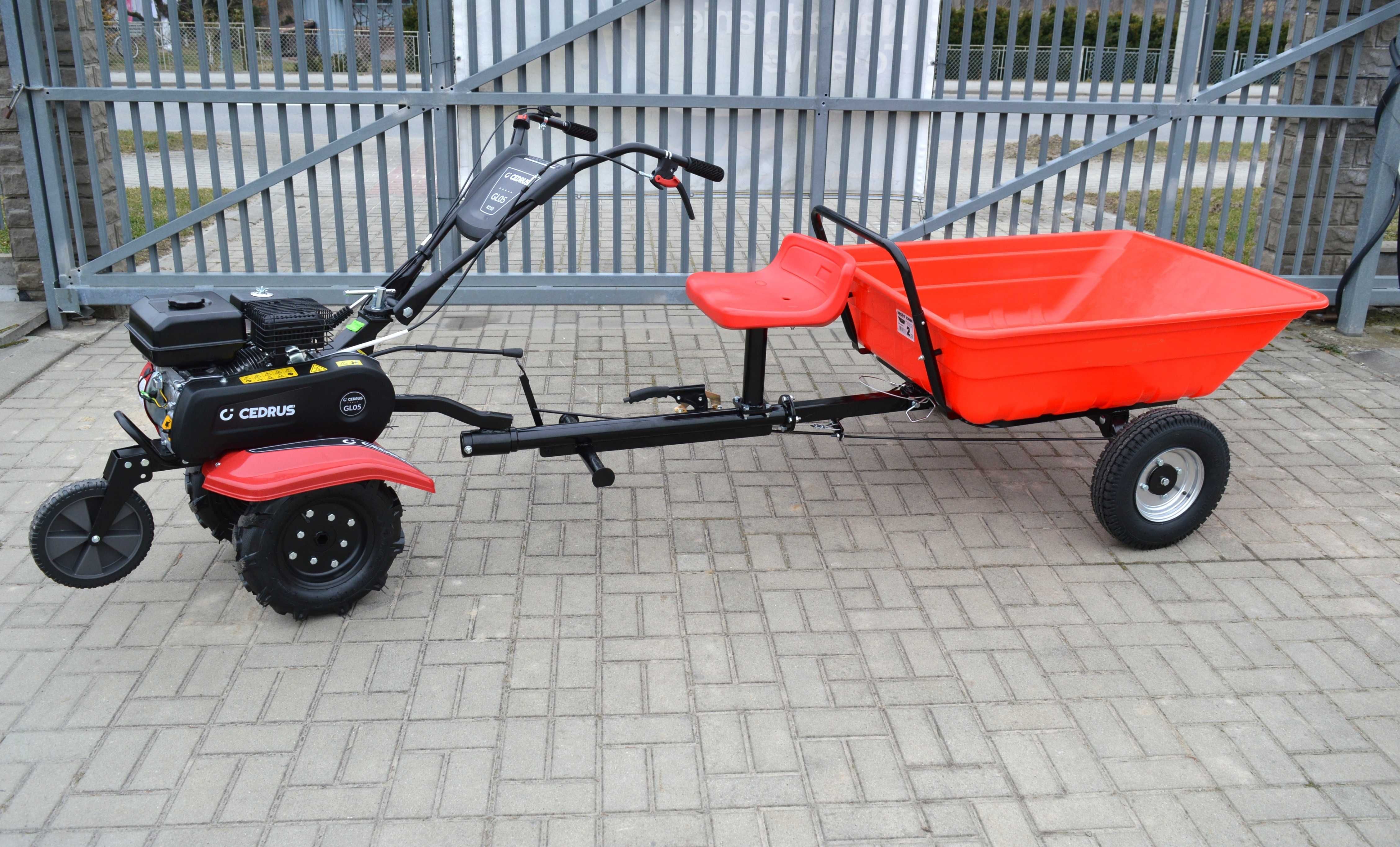 Glebogryzarka CEDRUS GL05 spalinowa traktorek jednoosiowy przyczepka