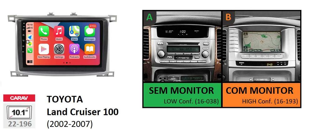 (NOVO) Rádio 2DIN • TOYOTA Land Cruiser • Android GPS • 70/80/90/100