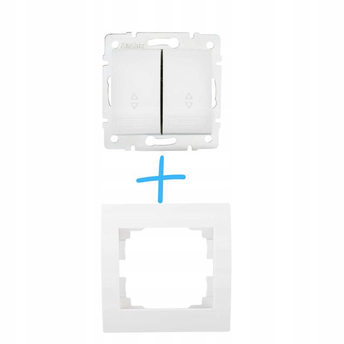 Komplet Wyłącznik schodowy podwójny podtynk + Ramka pojedyncza BIAŁA