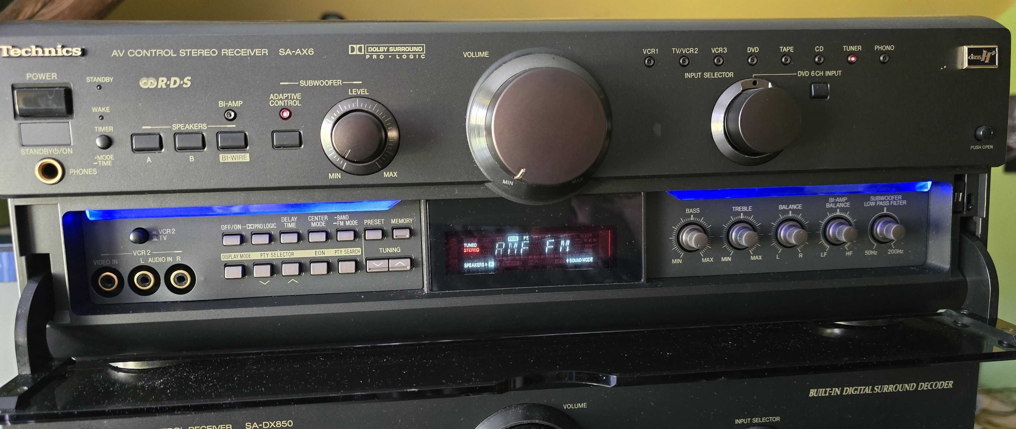 Amplituner Technics SA-AX6 z wejściem na korektor (tape monitor)