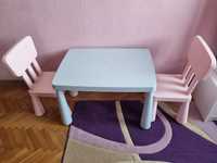 Dziecięcy stolik + dwa krzesełka mammut Ikea