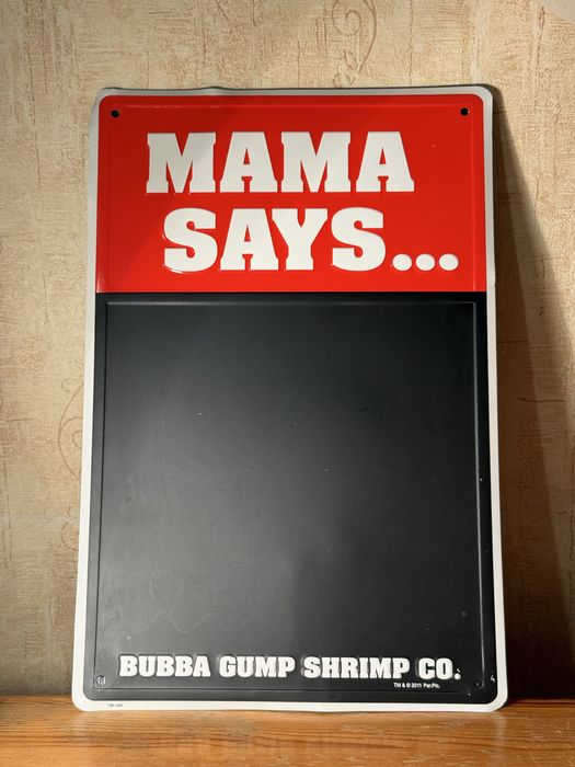 Metalowa tablica Bubba Gump Shrimp Co. do pisania markerem 30x46 cm