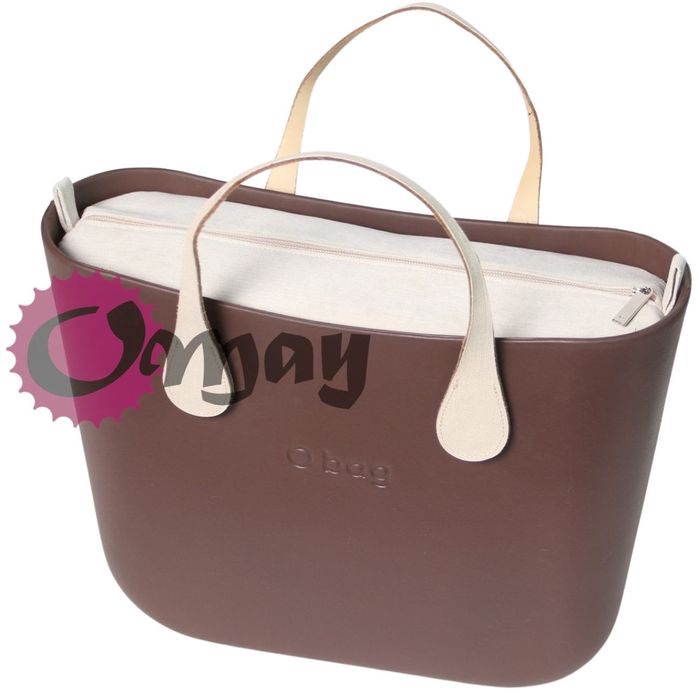 BEŻOWY WELUR organizer OBAG STANDARD 2 kieszenie hummus wkład OMAY