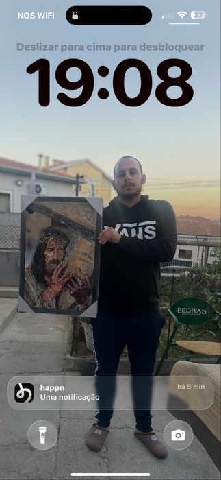 Pintura de cristo em acrilico sobre tela