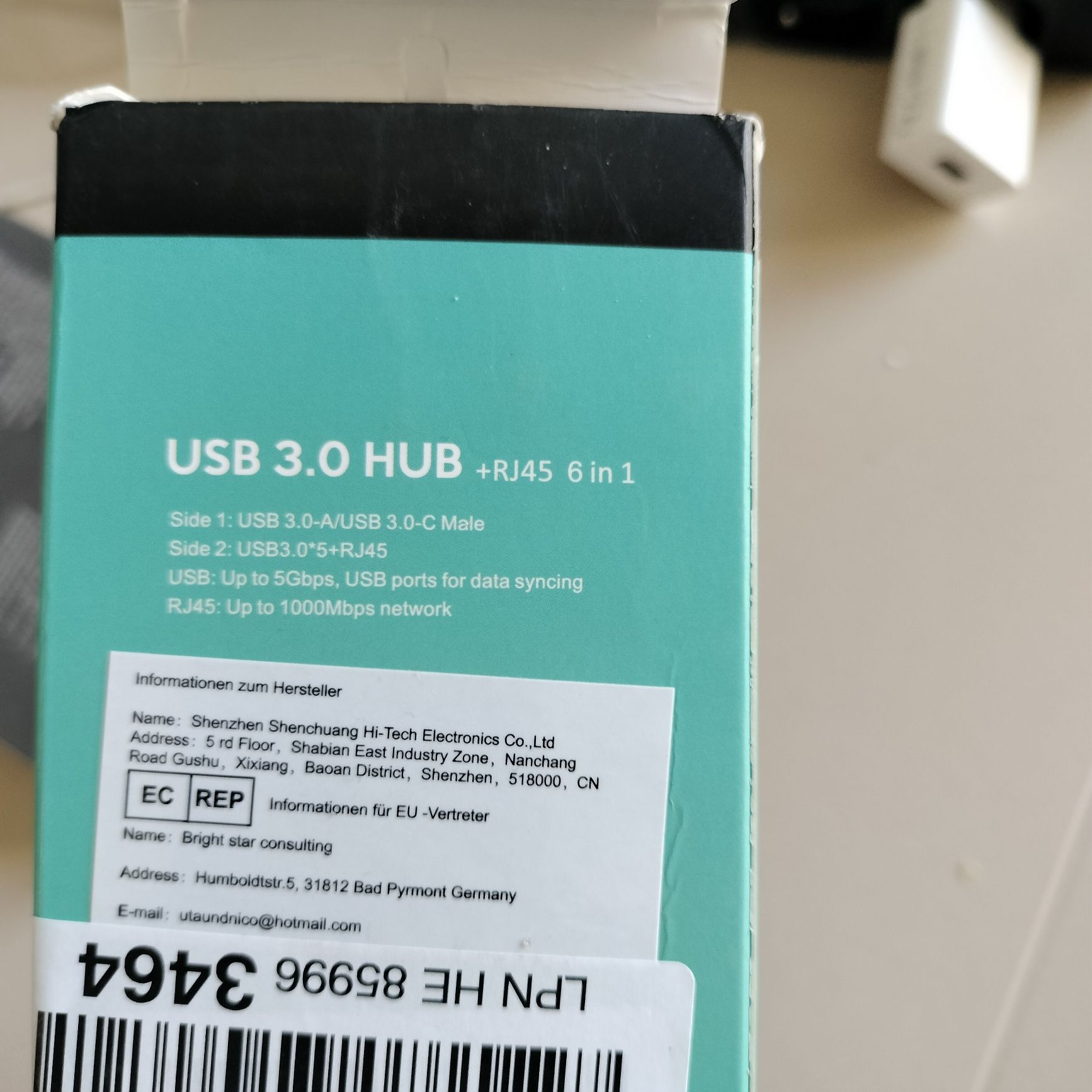 Adapter Ethernet USB C, koncentrator USB 3.0 z 5 portami USB 3.0 / P21