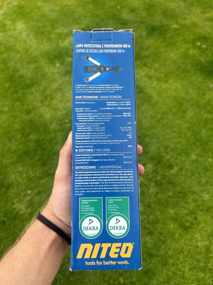 Lampa warsztatowa z powerbankiem