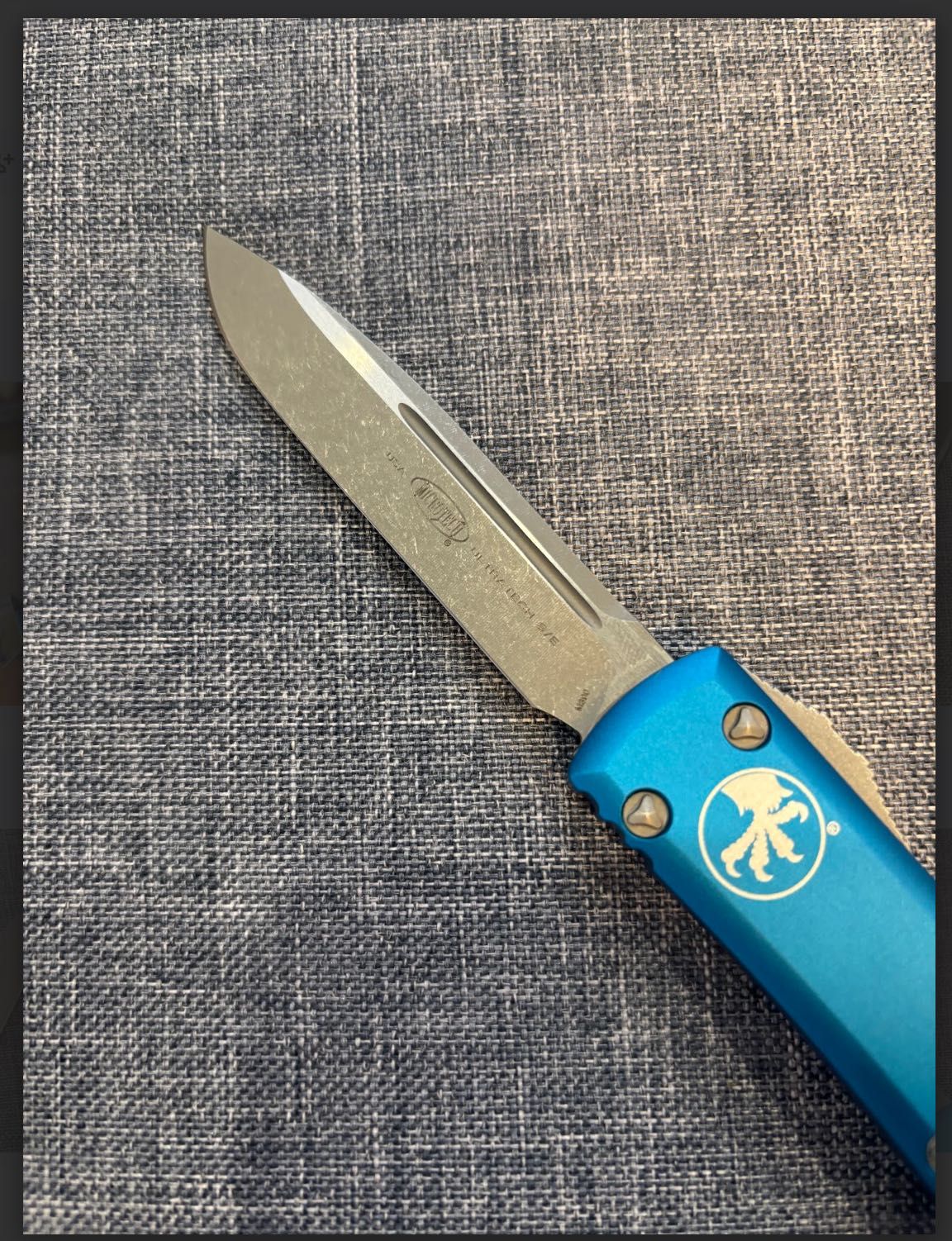 Microtech Ultratech Drop Point Apocalyptic Blue - топовий викидний ніж