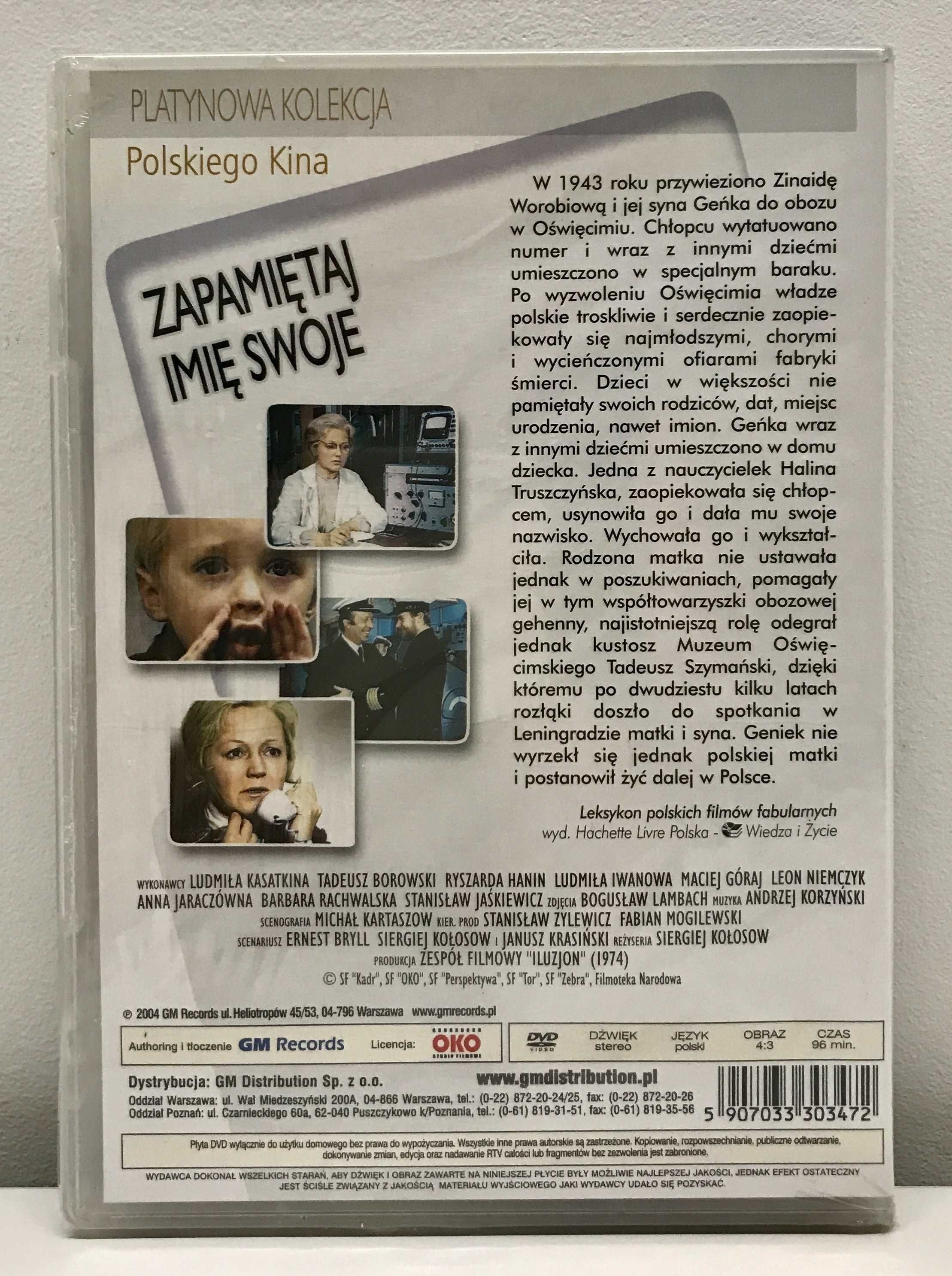 Film DVD Zapamiętaj Imię Swoje