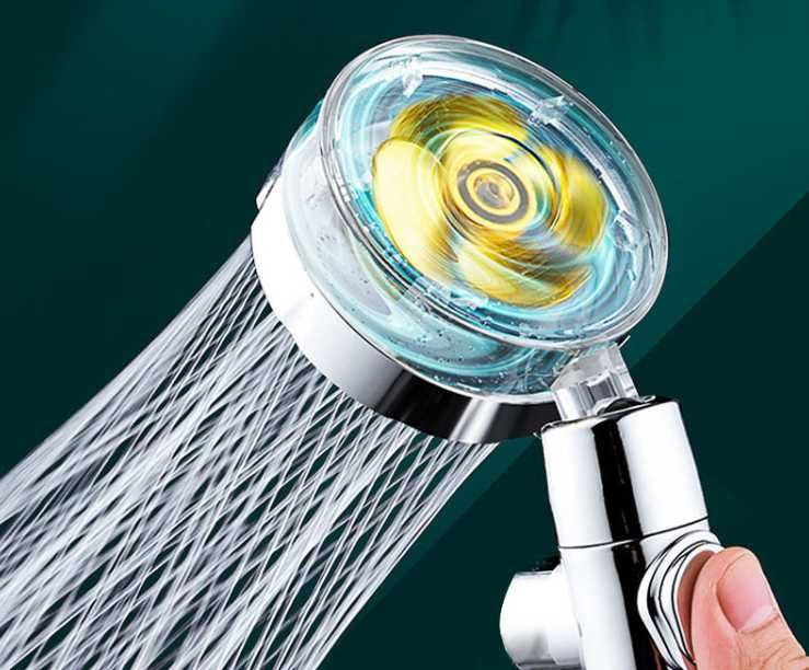 Słuchawka prysznicowa z turbiną filtrem wentylatorem oszczędna