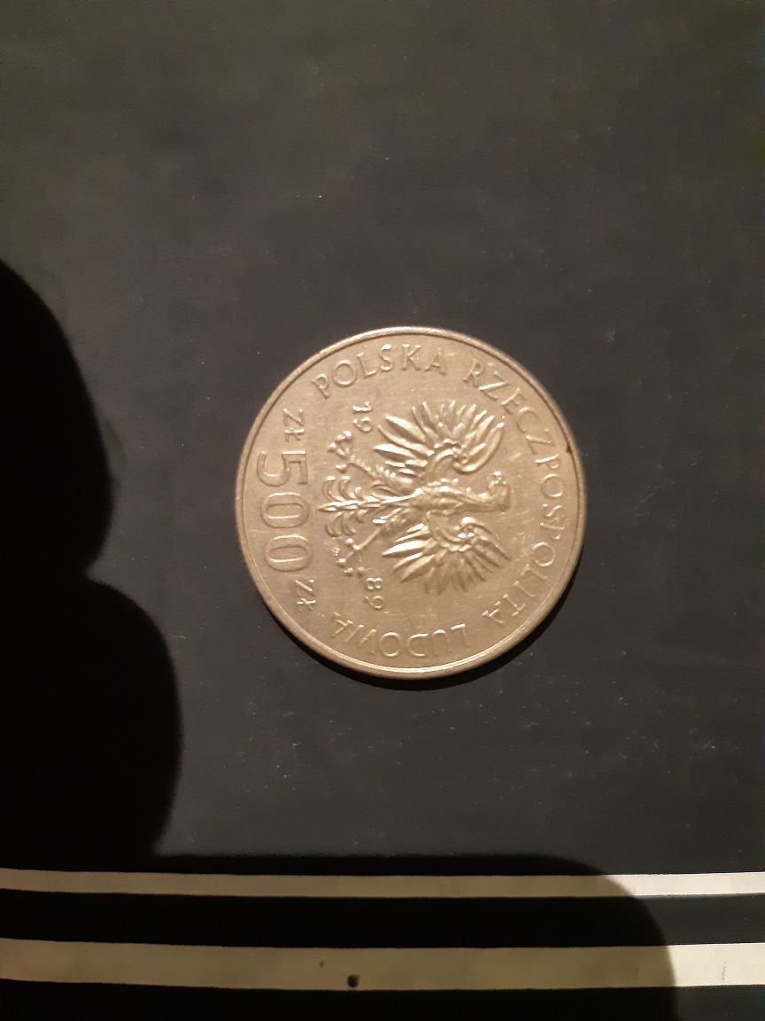 Moneta PRL 500 złotych z roku 1989r. 50 Rocznica Wojny Obronnej Narodu