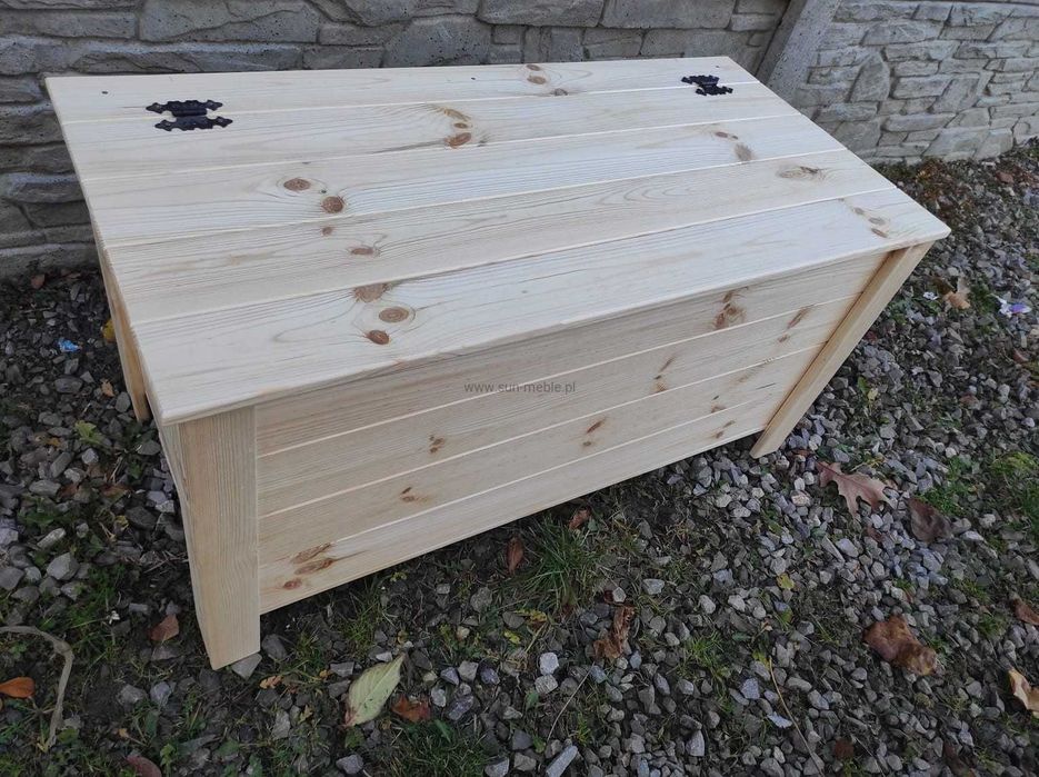 Skrzynia Kufer drewniany 80x40x50- pokój sypialnia taras balkon
