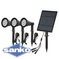 HIT !!! Ogrodowa lampa solarna - 3 lampki 3x7 W