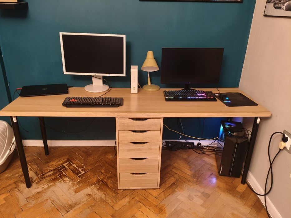 Biurko Ikea Lagkapten 200x60cm dwustanowiskowe