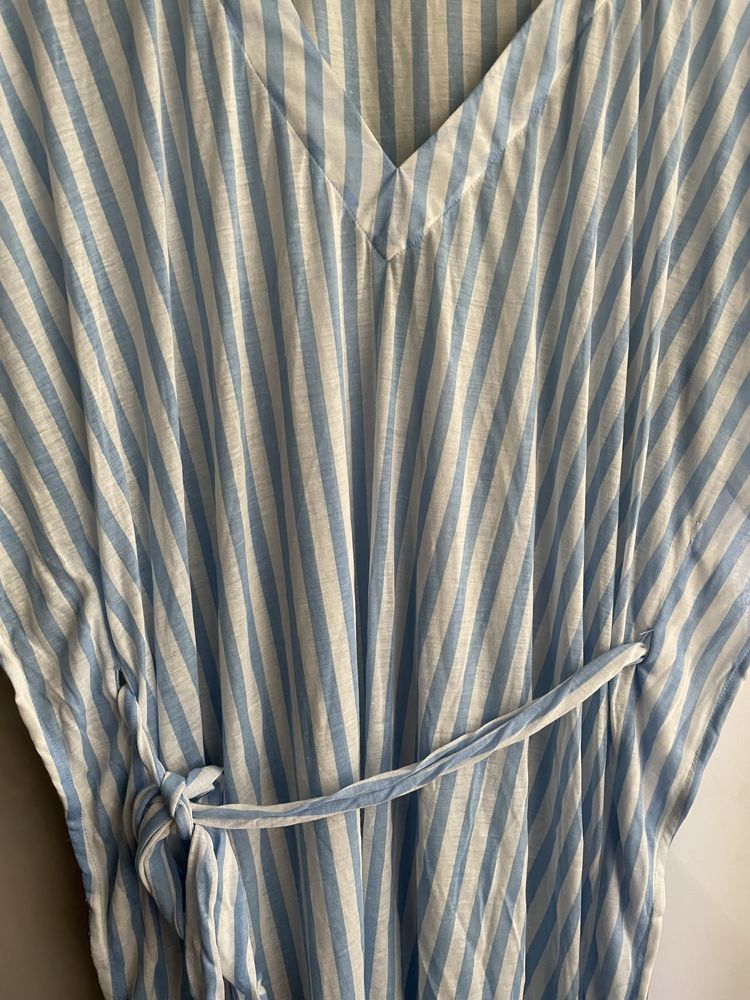 Sukienka letnia narzutka plażowa h&m w paski
