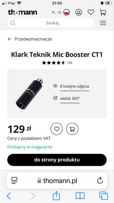 Klark Teknik MIC BOOSTER CT 1  stan sklepowy, j.nowy