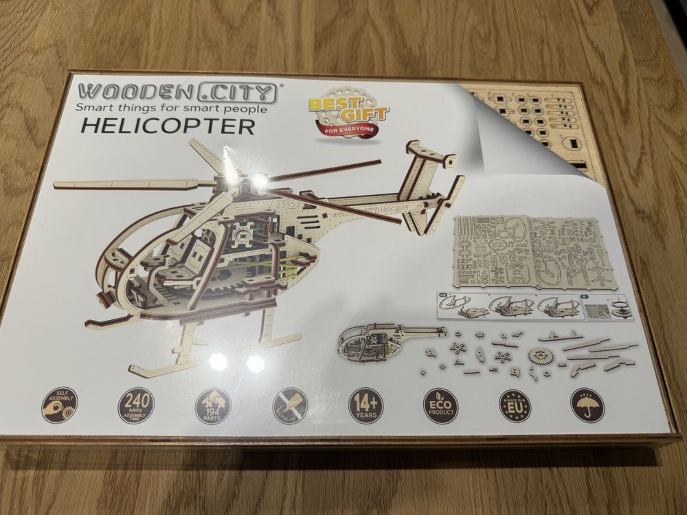 Drewniane puzle 3D Helicopter Wooden.city