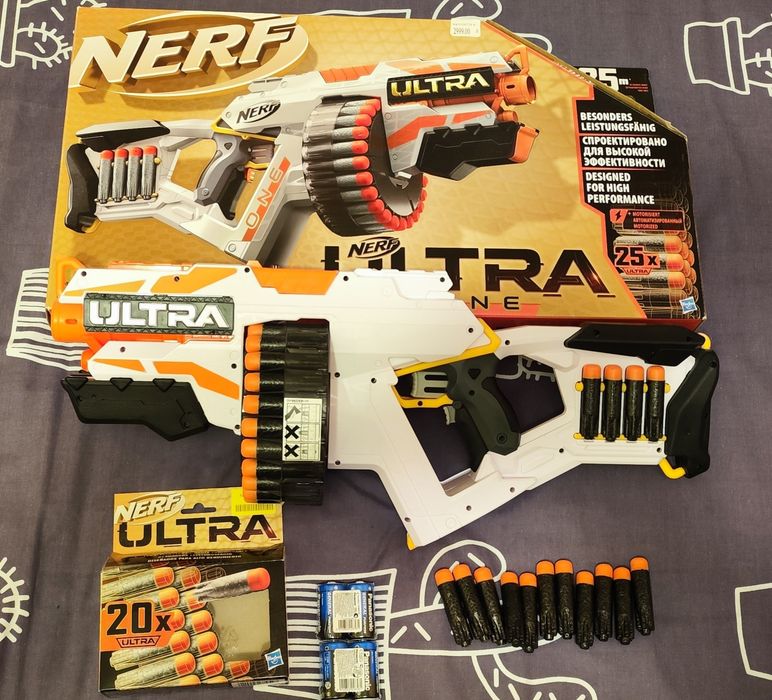 Nurf Ultra One + комплект 20 пострілів + 4 нові комплектні батарейки