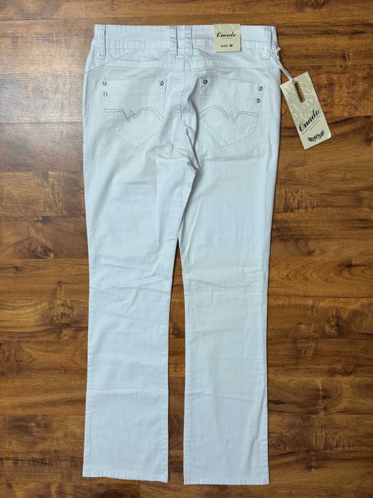Białe spodnie jeansowe dzwony jeansy white jeans Onado rozmiar 38 M