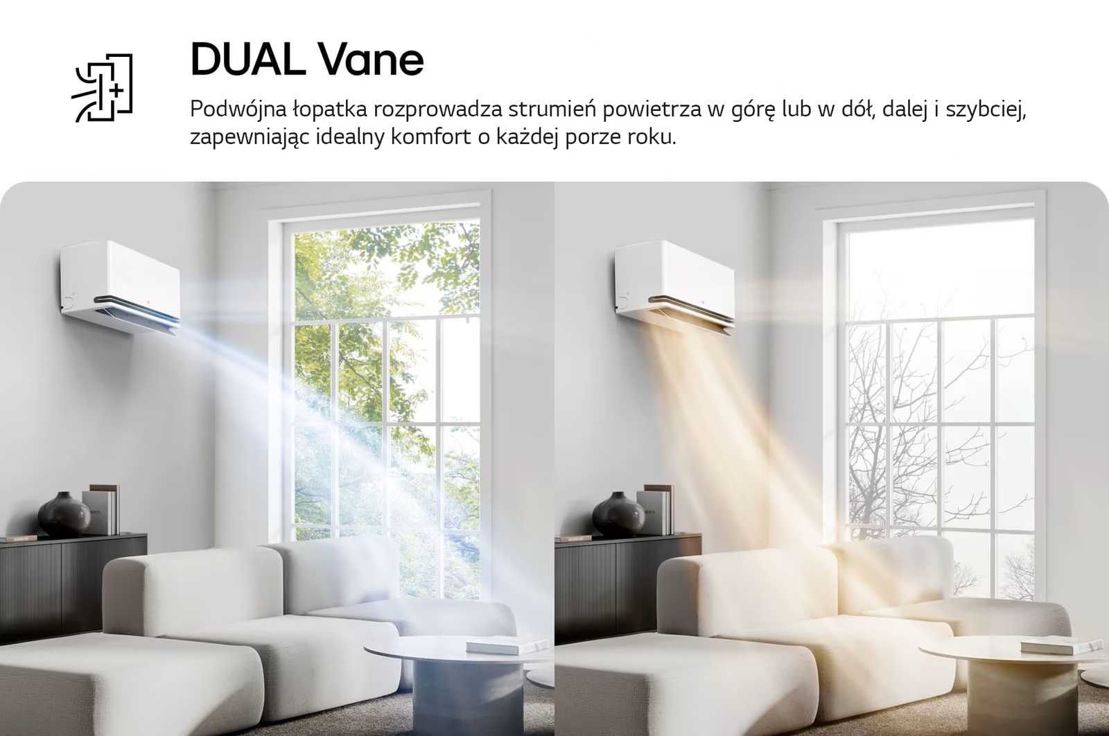 Klimatyzator LG DUALCOOL AI Premium Soft Air 3,5kW grzanie chłodzenie