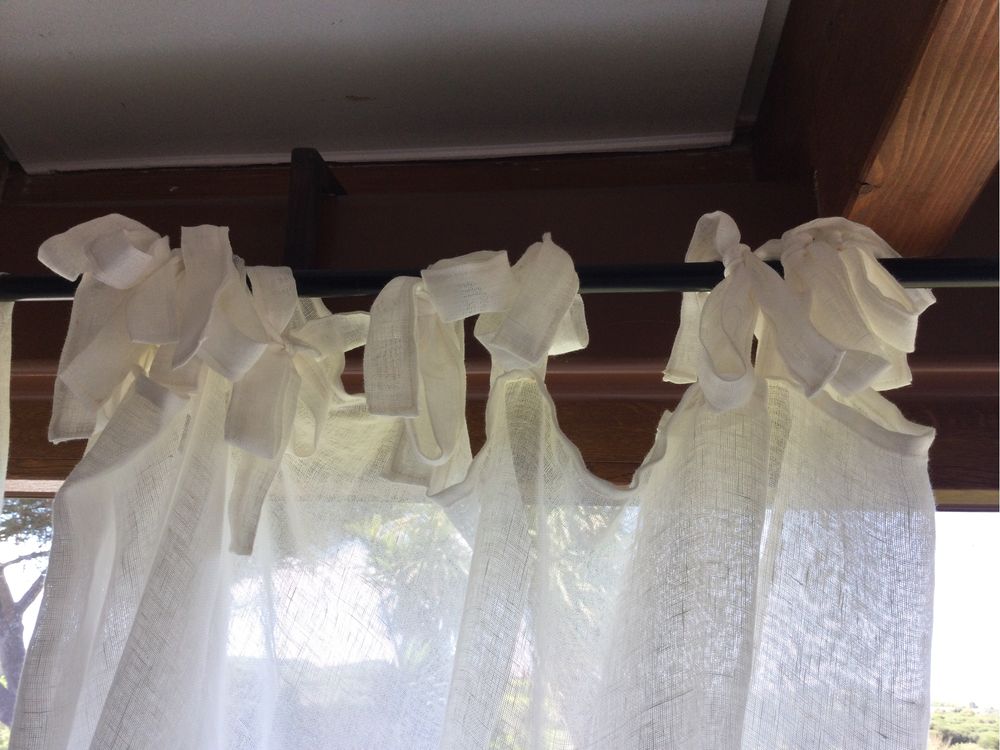 Cortinas em linho com atilhos