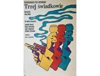 Oryginalny plakat filmowy "Trzej świadkowie" - M. Żbikowski 58 x 83 cm