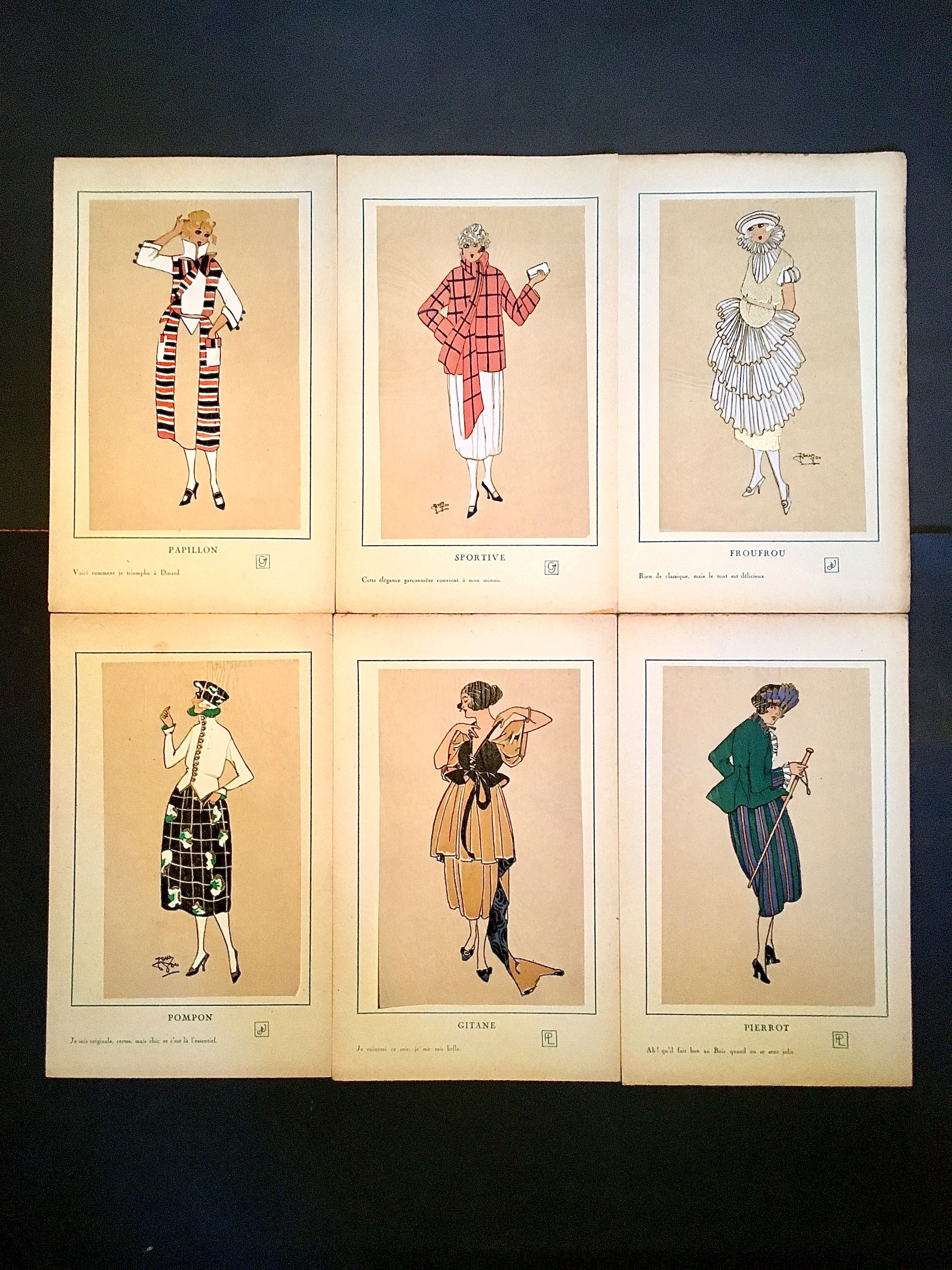 TRÉS PARRISIEN No 1 - 1920 - pintado à mão - catálogo de moda
