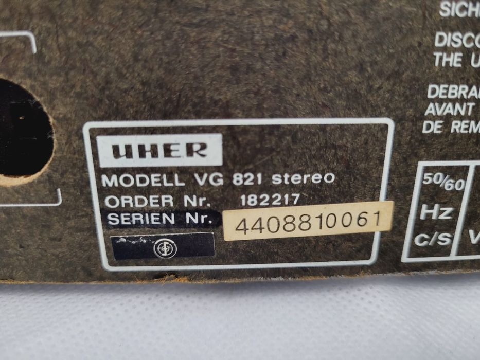 Zestaw UHER cg 321 vg 821 wzmacniacz Vintage magnetofon zestaw audio