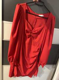 Sukienka koktajlowa S czerwona mini