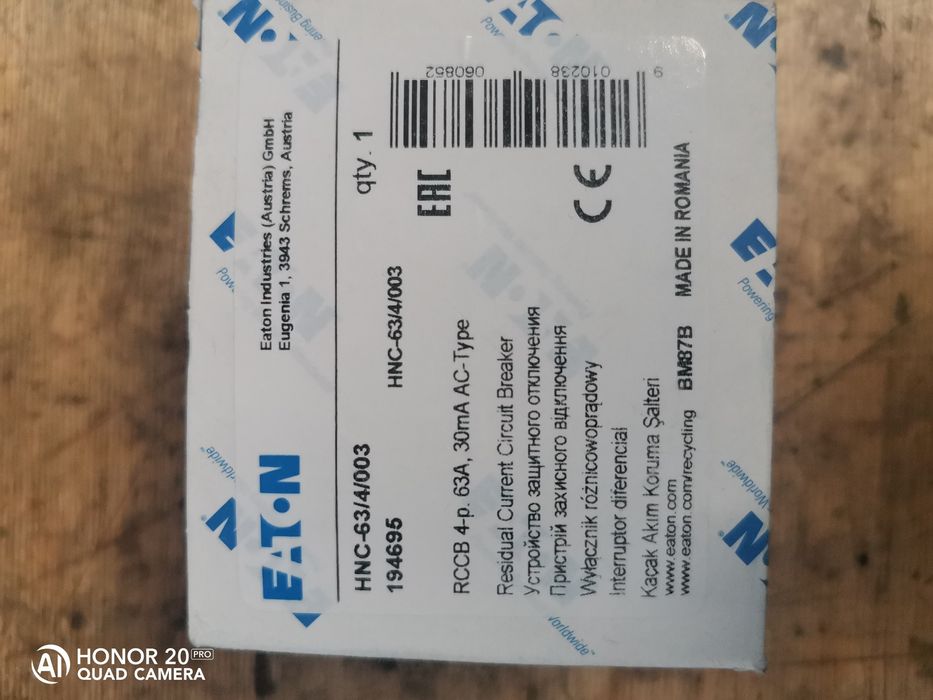Eaton wyłącznik różnicowoprądowy