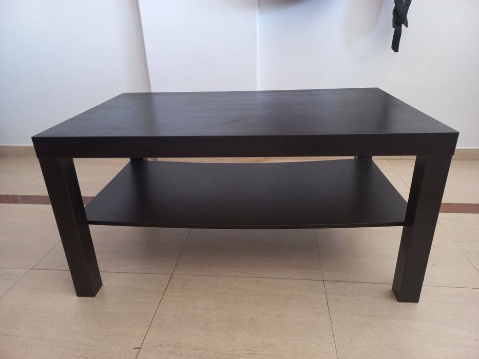 Mesa centro preto-castanho Lack 90x55
