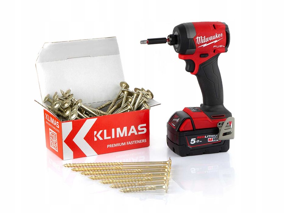 Wkręty ciesielskie 8x220 mm 50 szt. do drewna TalerzoweTORX KlimasWKCP