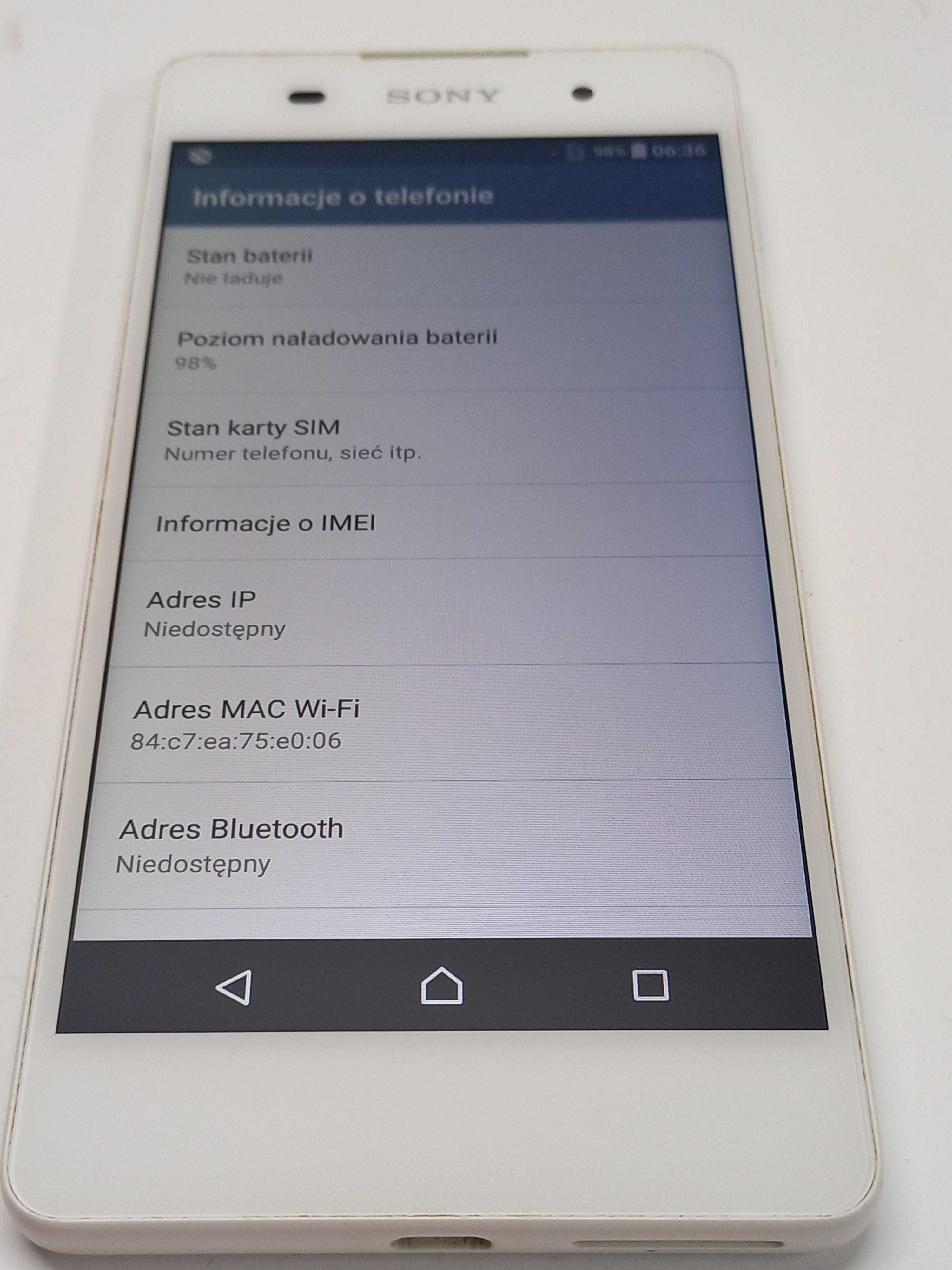 Smartfon Sony XPERIA E5 4G (LTE) biały F3311