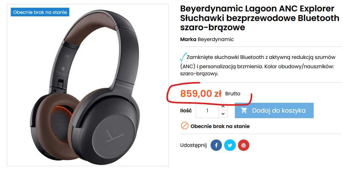 Beyerdynamic Lagoon ANC - słuchawki bezprzewodowe Bluetooth