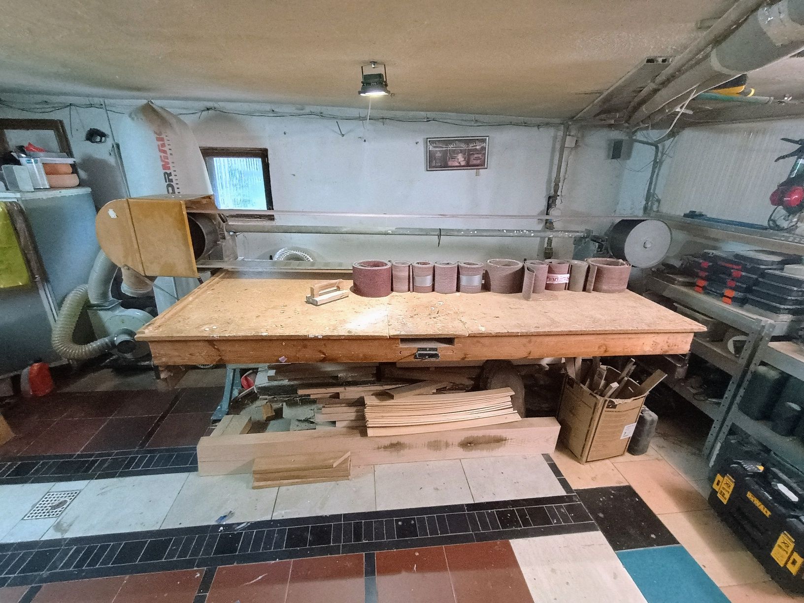 Szlifierka stołowa na pasy bezkońcowe, silnik 3,5 kW. Sprawna