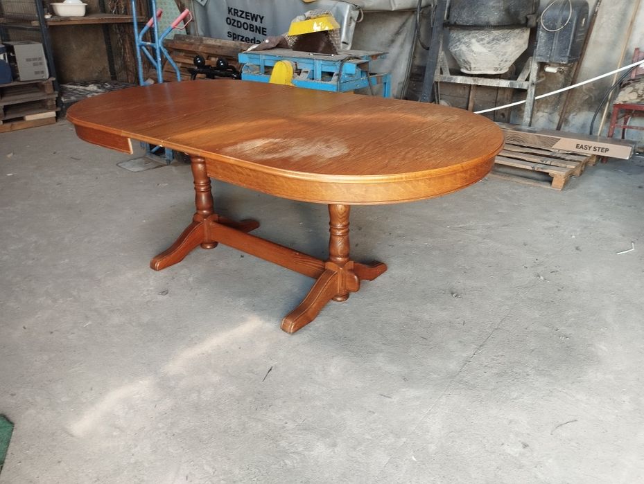 Duży stół drewniany rozkladany masywny 100x160/200