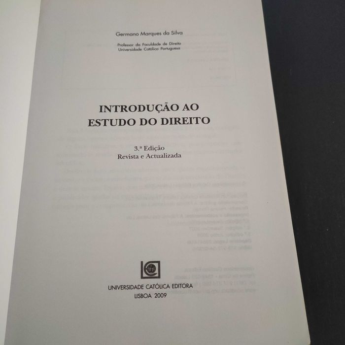 Introdução ao estudo do direito 
3ª Edição