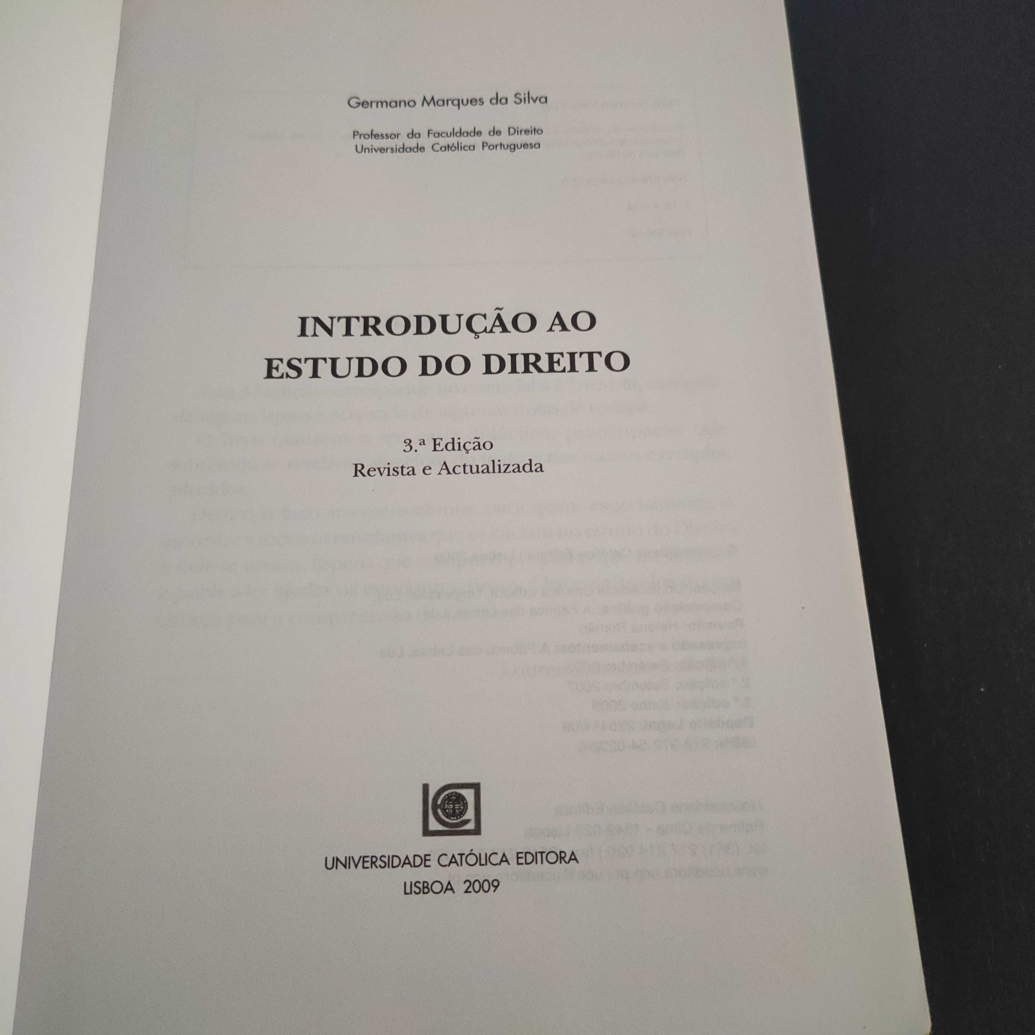 Introdução ao estudo do direito 
3ª Edição