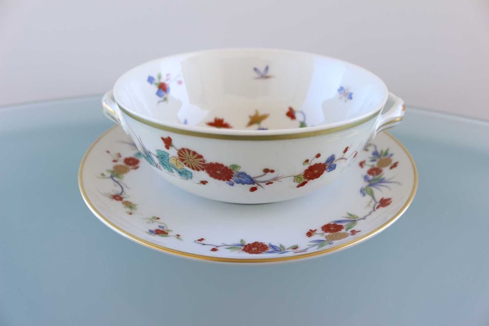 Chávena Consomé com Prato Coleção Rock Garden Vista Alegre 1980