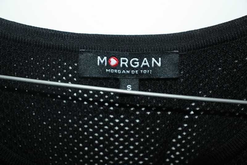 Vestido preto poliéster malha elástica da MORGAN tamanho S