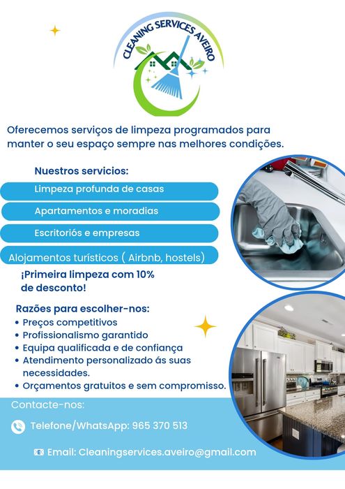 “Serviço de Limpeza Doméstica – Aveiro / Feira / São João da Madeira”