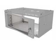 Szafa Serwerowa Wisząca RACK 19" 4U 350mm Szklane Drzwi Szara Stalflex