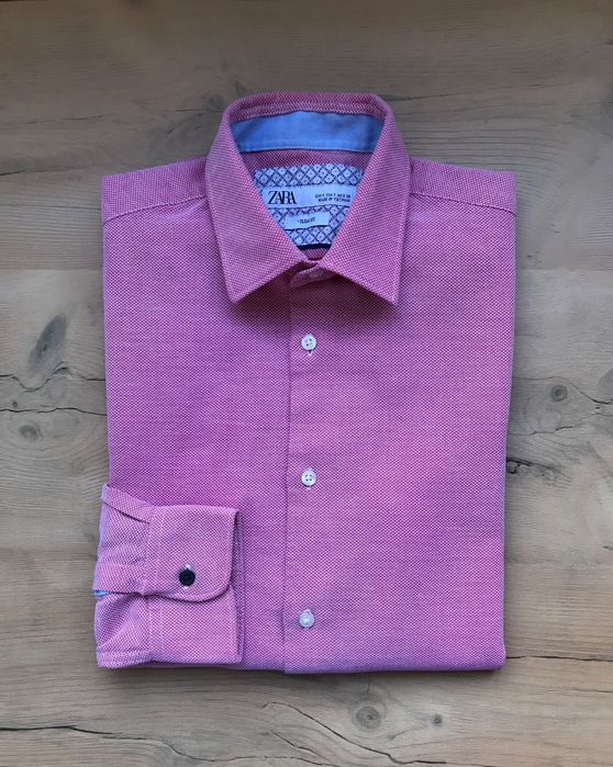 рубашка мужская Zara slim fit сорочка чоловіча размер S