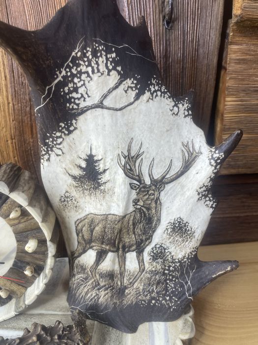 Zegar z poroża jeleń łoś poroże kozioł prezent