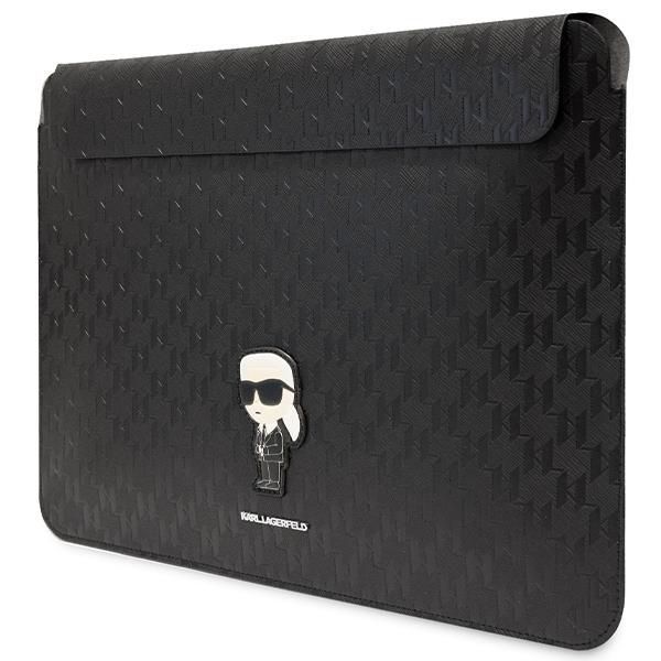 Etui na laptop Karl Lagerfeld Monogram Ikonik 16" - Czarne Saffiano