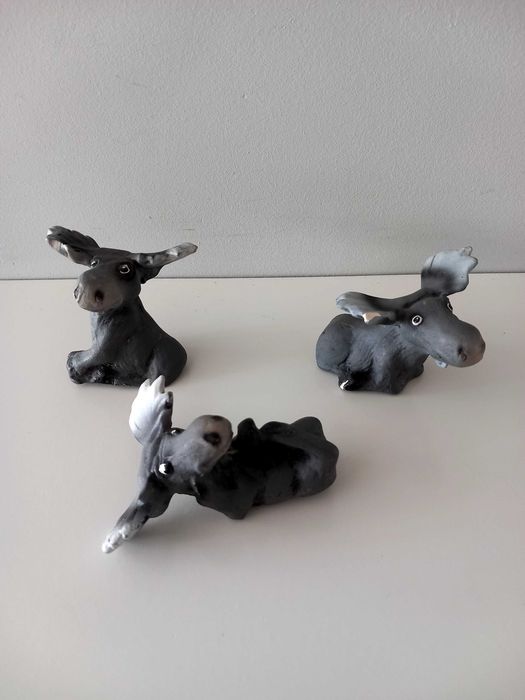 Zestaw 3 reniferów figurki figurka renifer
